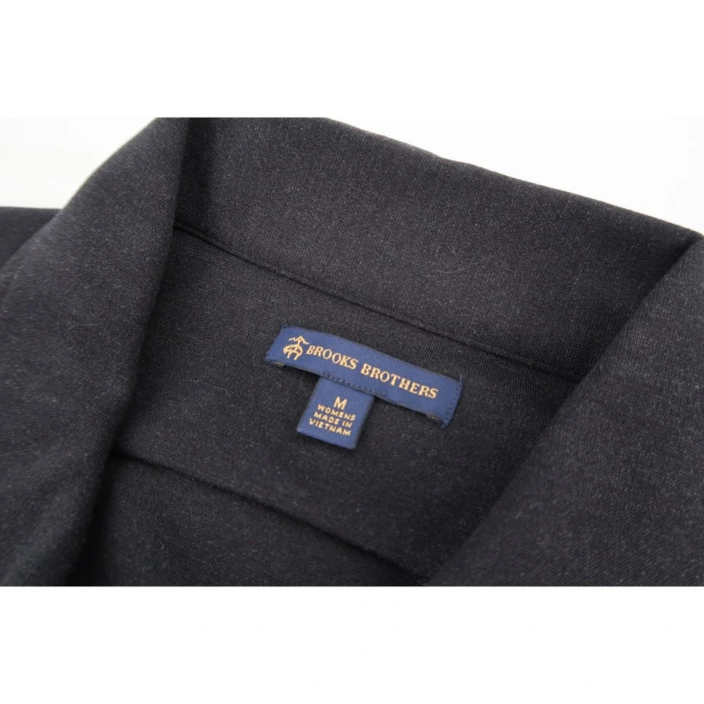 Brooks‎ Brothers Women's Medium Gray Jacket Mid Layer Stretch Button #BB18205